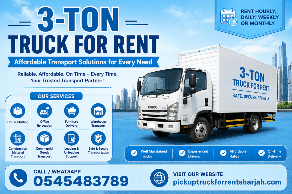 3 ton pickup for rent in sharjah